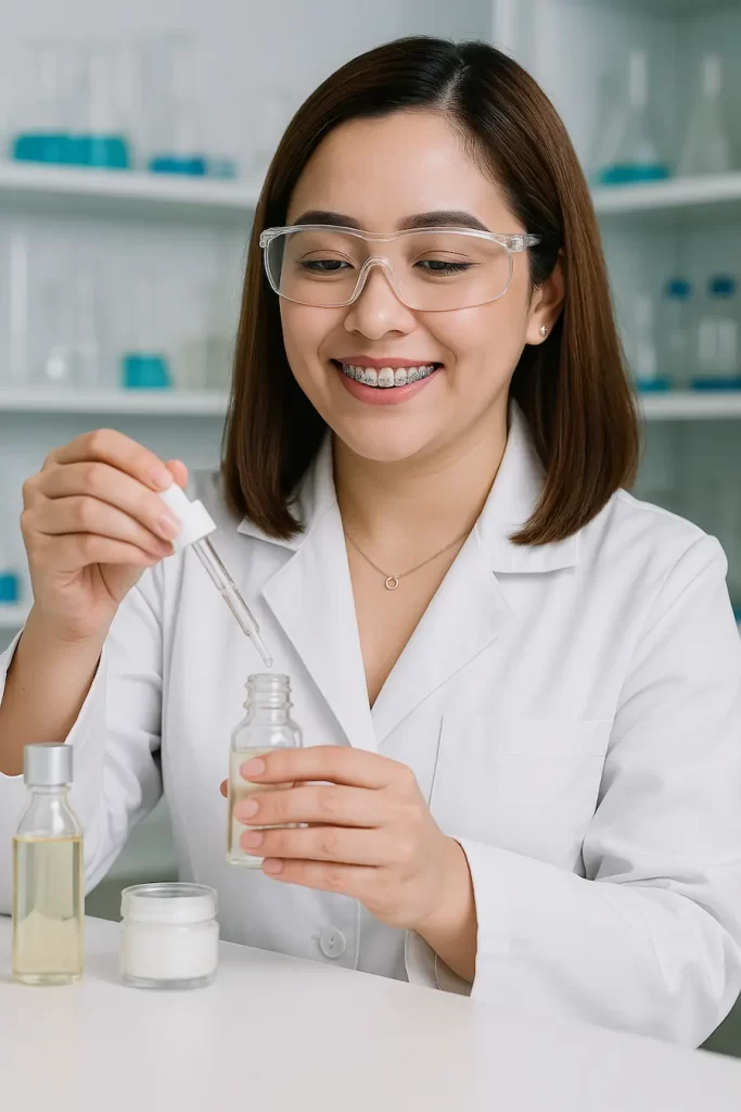 a chemist doing chemical analysis of skin care products1